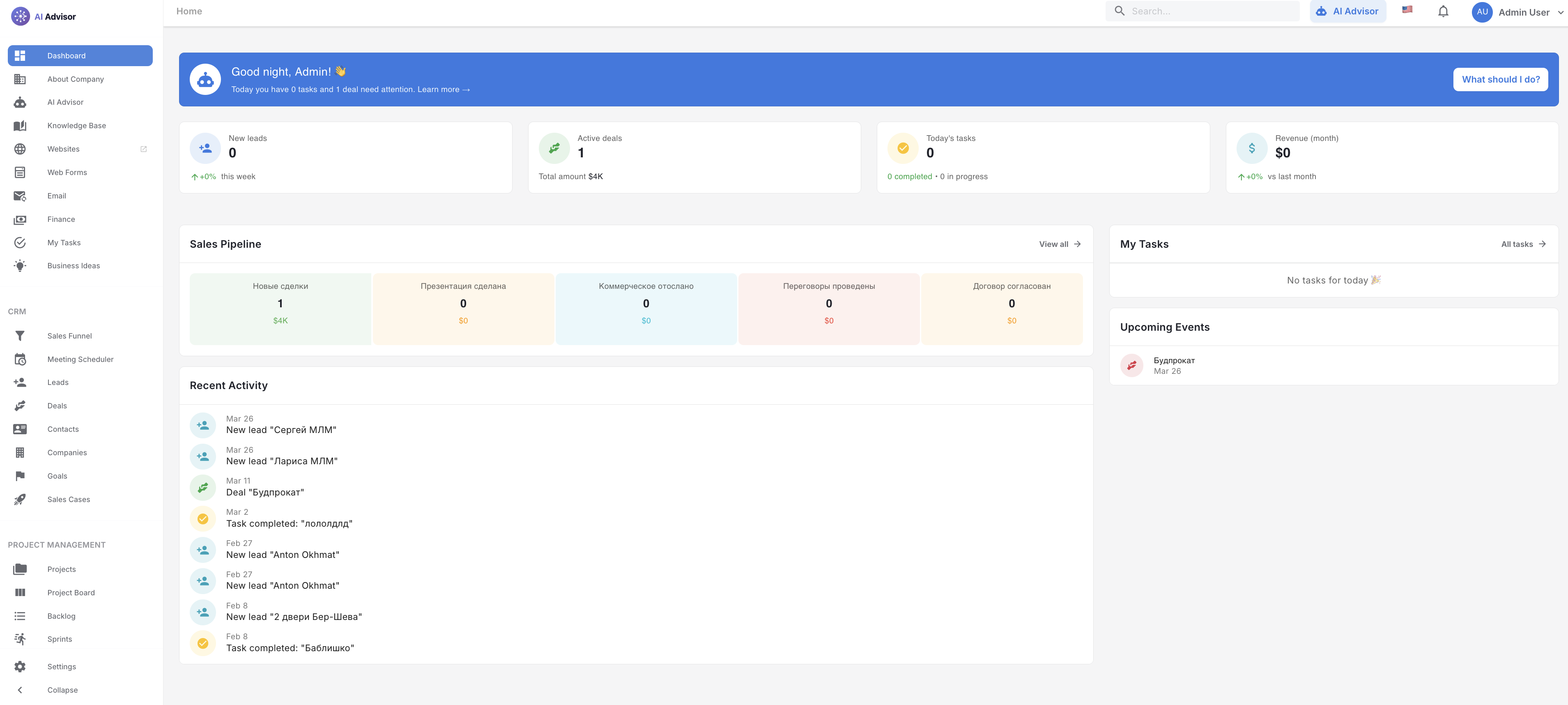 AKM Advisor Analytics Dashboard